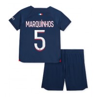 Paris Saint-Germain Marquinhos #5 Domaci Dres za djecu 2023-24 Kratak Rukav (+ Kratke hlače)